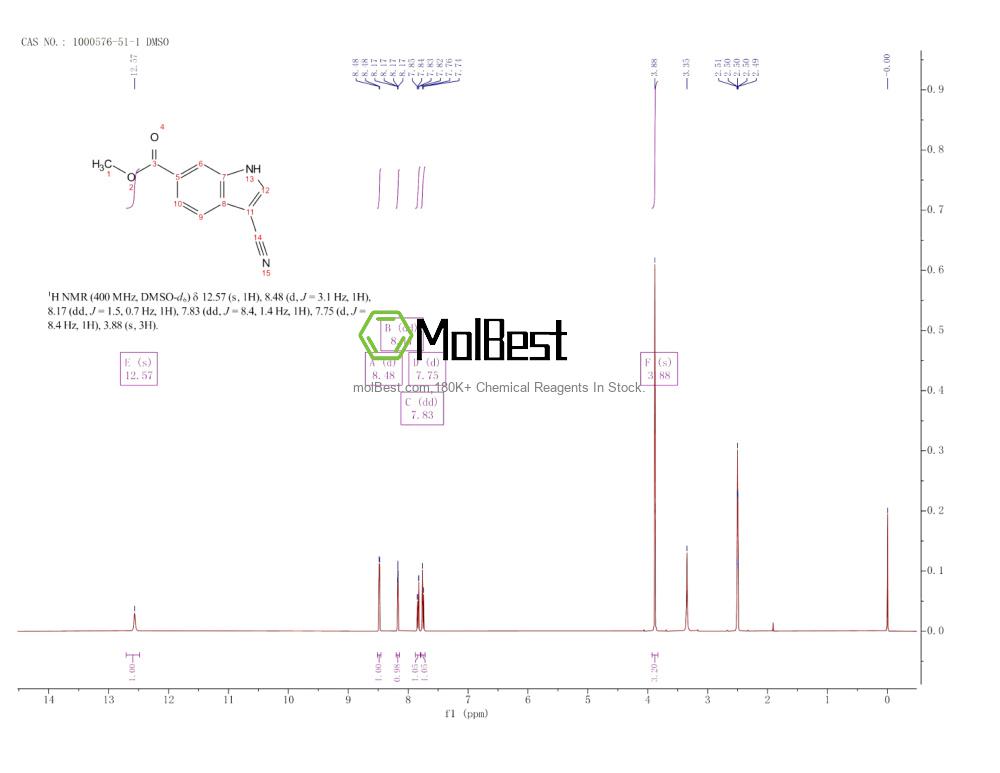 Physical sample testing spectrum (NMR) of 1000576-51-1