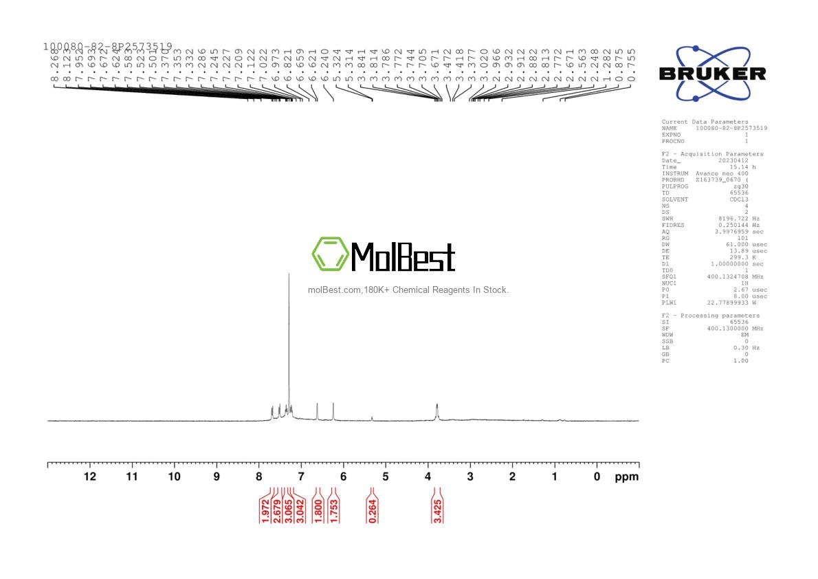 Physical sample testing spectrum (NMR) of 100080-82-8