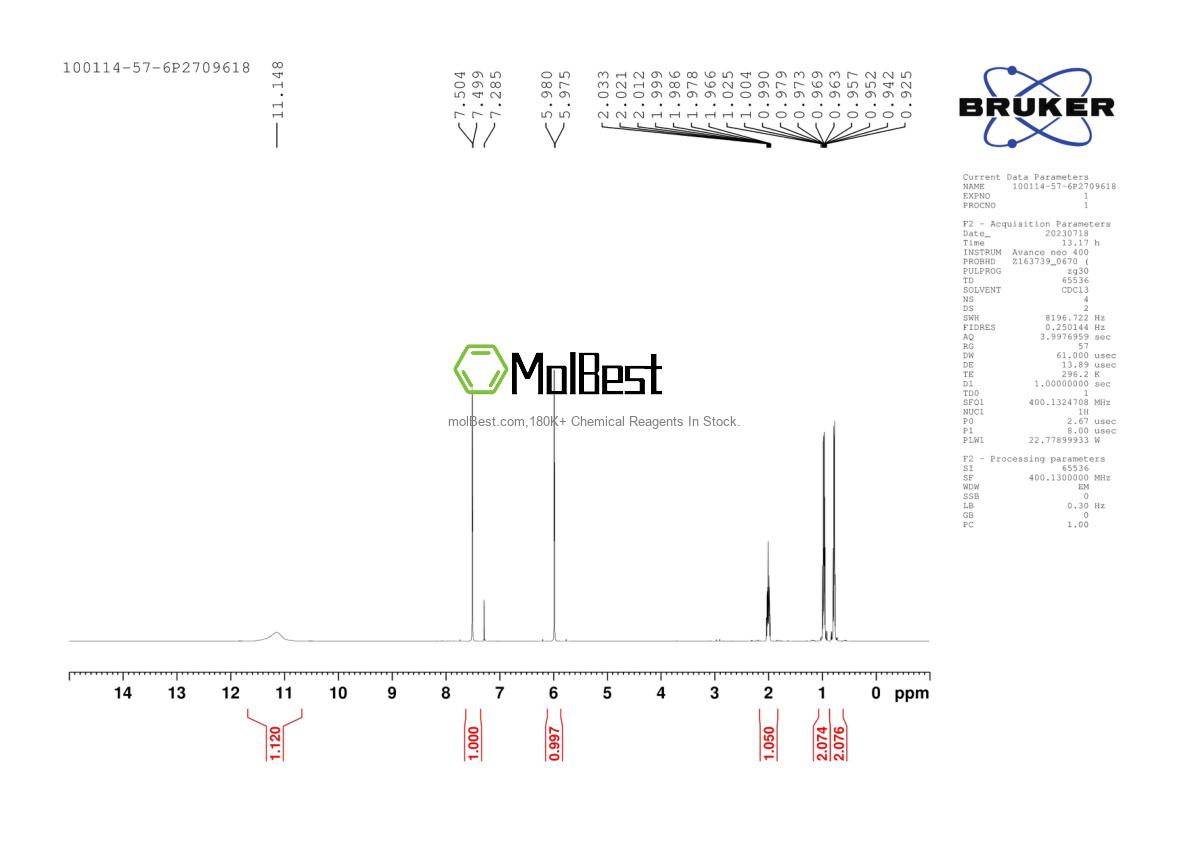 Physical sample testing spectrum (NMR) of 100114-57-6