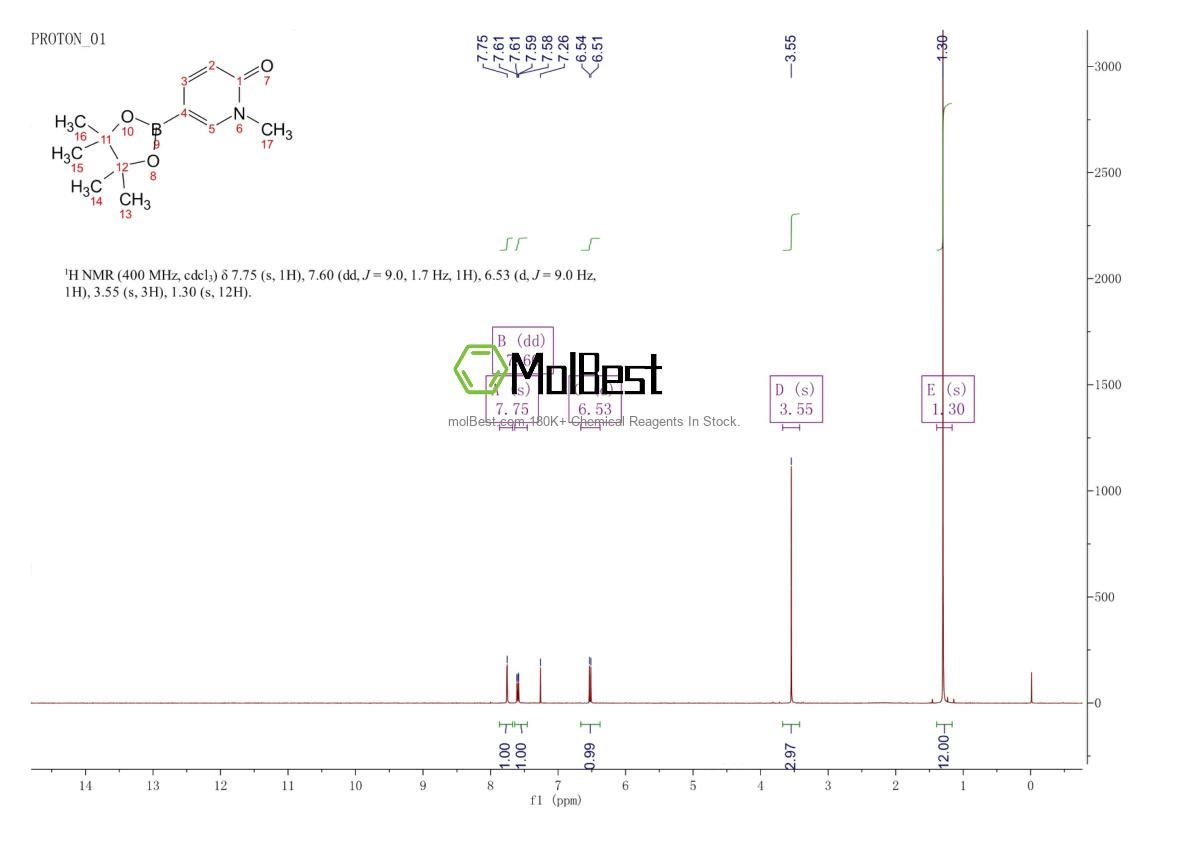 Physical sample testing spectrum (NMR) of 1002309-52-5