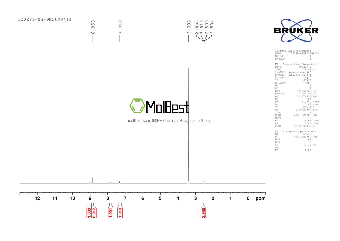 Physical sample testing spectrum (NMR) of 100299-08-9