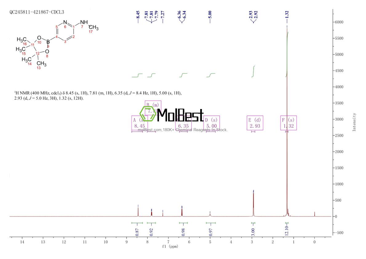 Physical sample testing spectrum (NMR) of 1005009-98-2