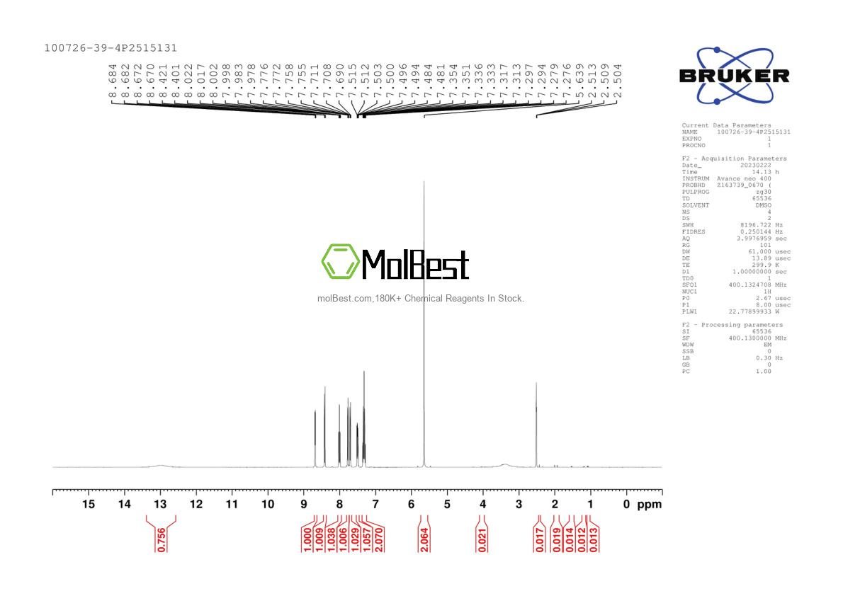 Physical sample testing spectrum (NMR) of 100726-39-4