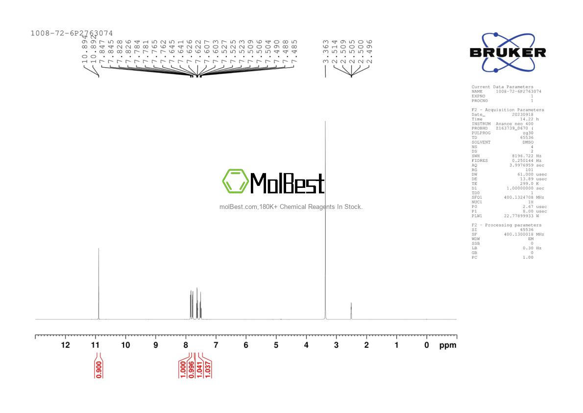 Physical sample testing spectrum (NMR) of 1008-72-6