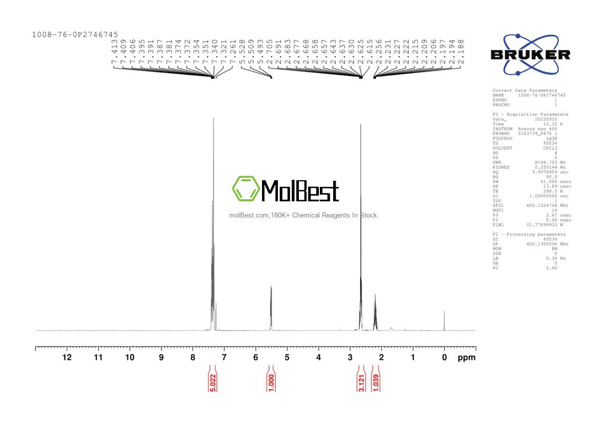 Physical sample testing spectrum (NMR) of 1008-76-0
