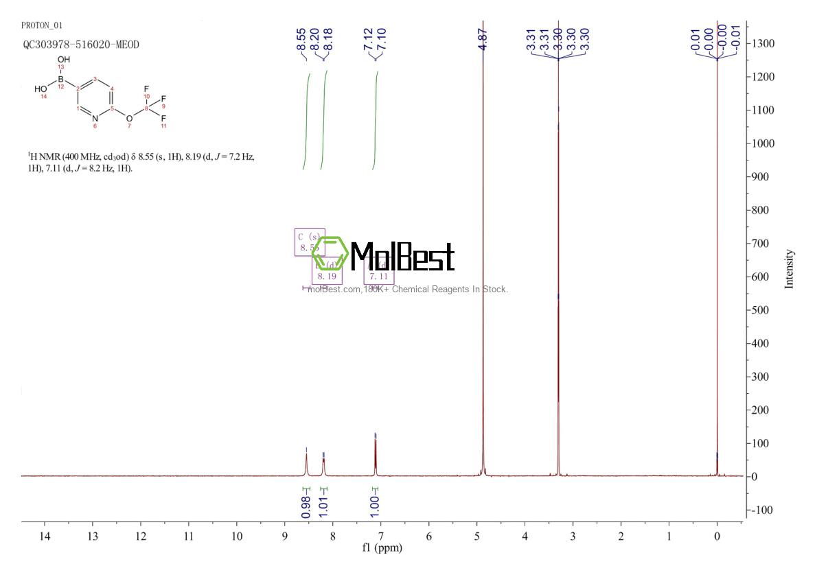 Physical sample testing spectrum (NMR) of 1008140-70-2
