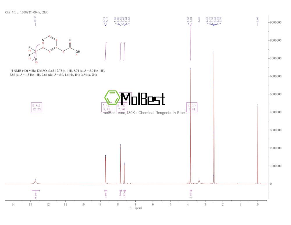 Physical sample testing spectrum (NMR) of 1008737-00-5
