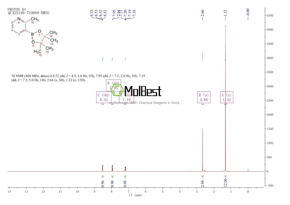 Physical sample testing spectrum (NMR) of 1012084-56-8