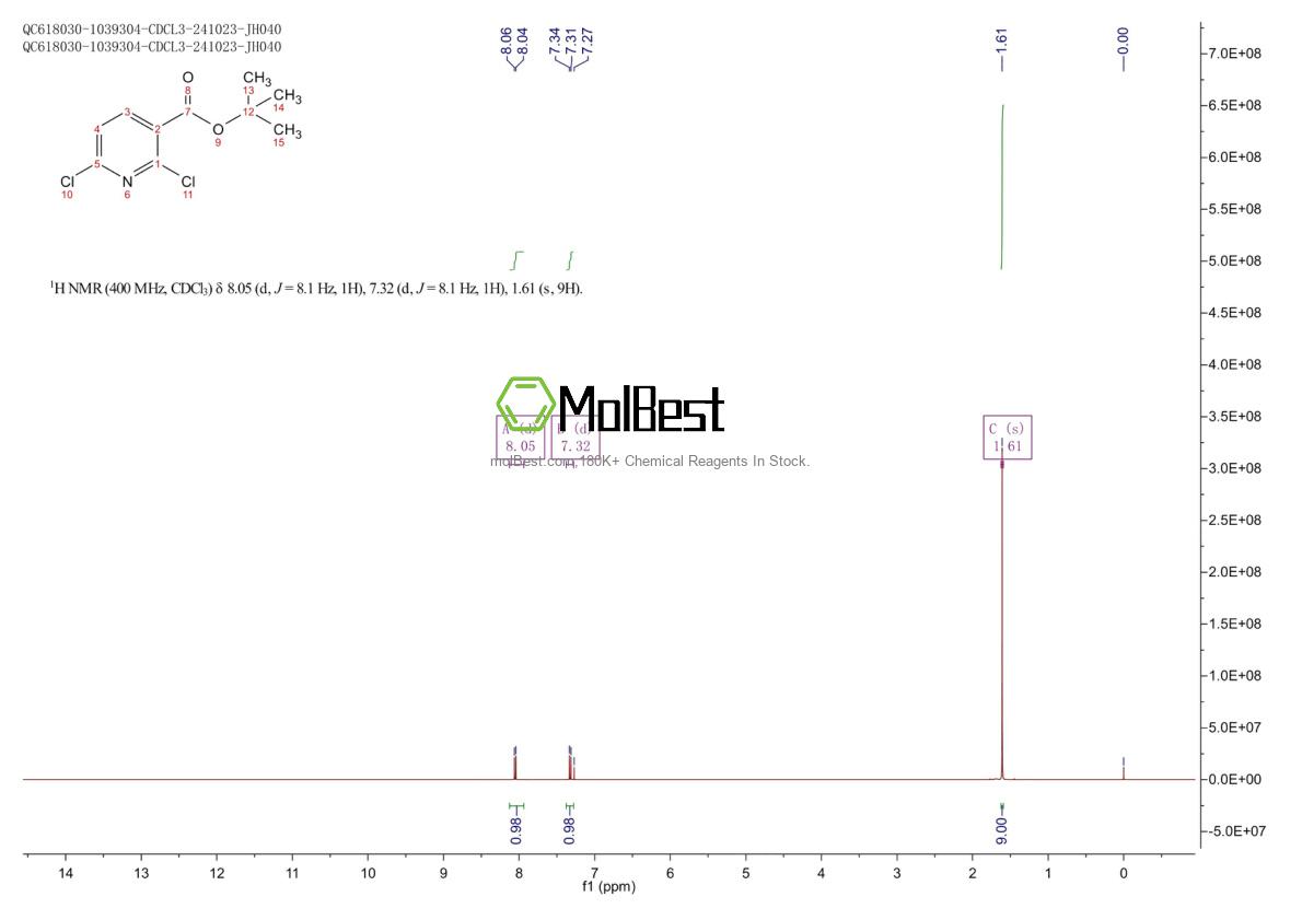 Physical sample testing spectrum (NMR) of 1013647-75-0