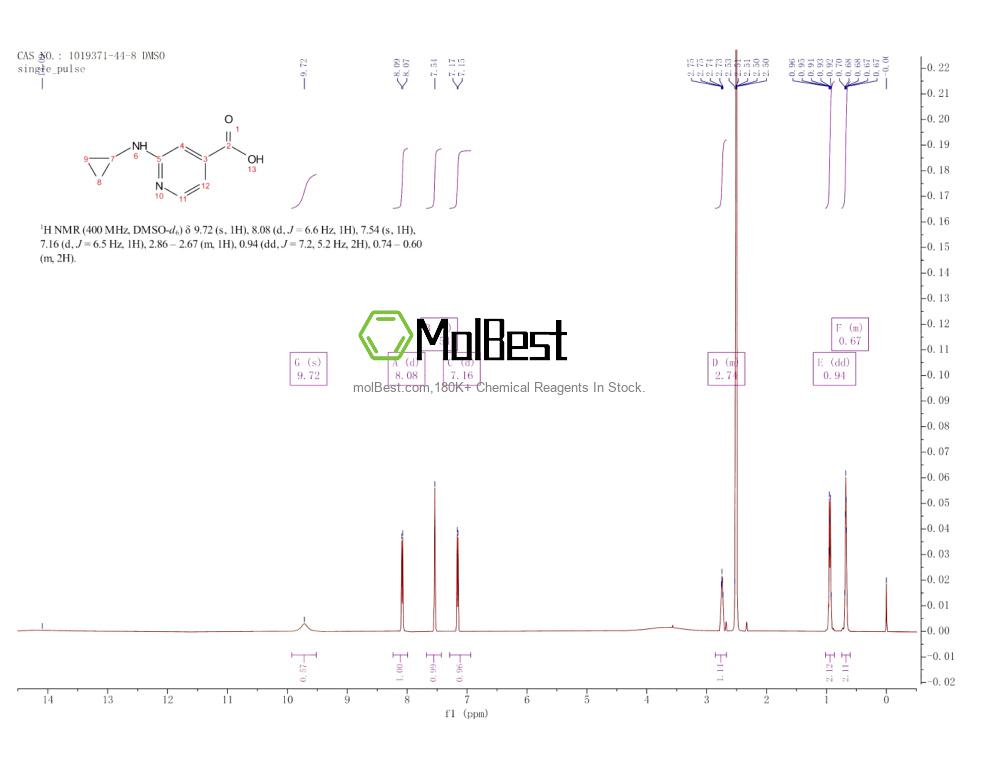 Physical sample testing spectrum (NMR) of 1019371-44-8