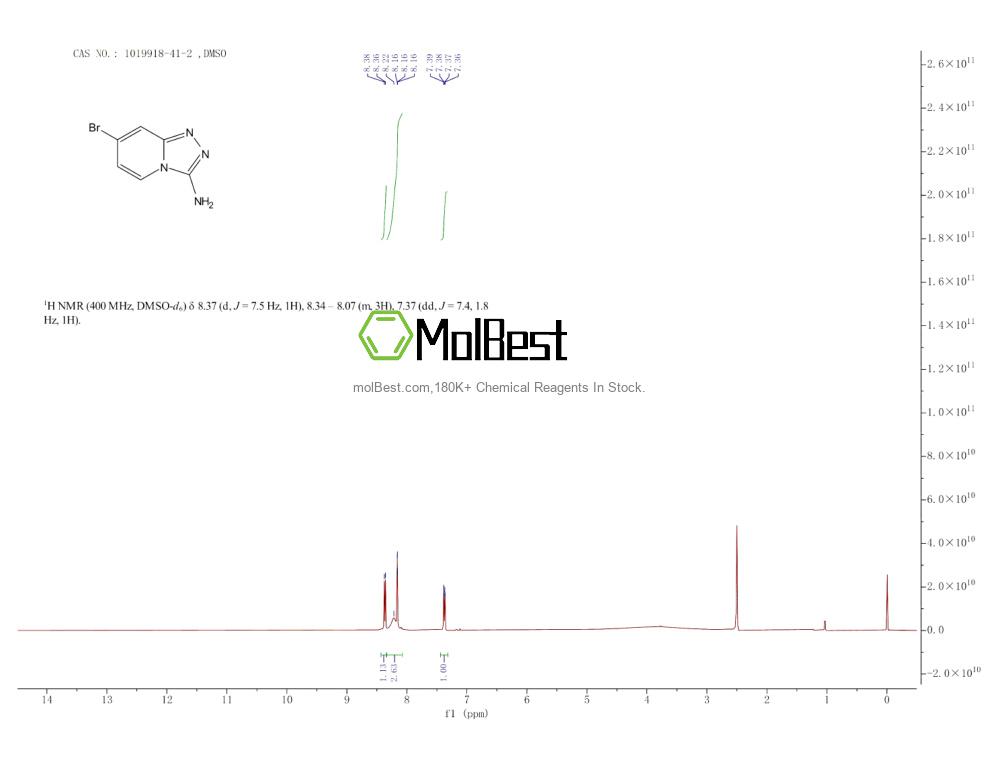 Physical sample testing spectrum (NMR) of 1019918-41-2