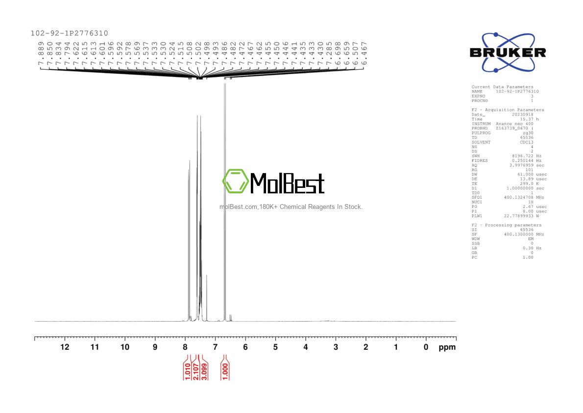Physical sample testing spectrum (NMR) of 102-92-1