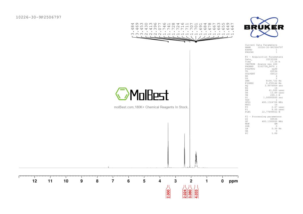 Physical sample testing spectrum (NMR) of 10226-30-9
