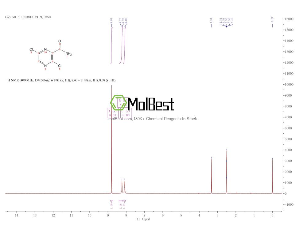 Physical sample testing spectrum (NMR) of 1023813-21-9