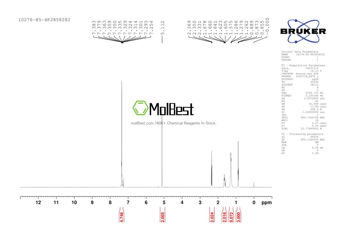 Physical sample testing spectrum (NMR) of 10276-85-4