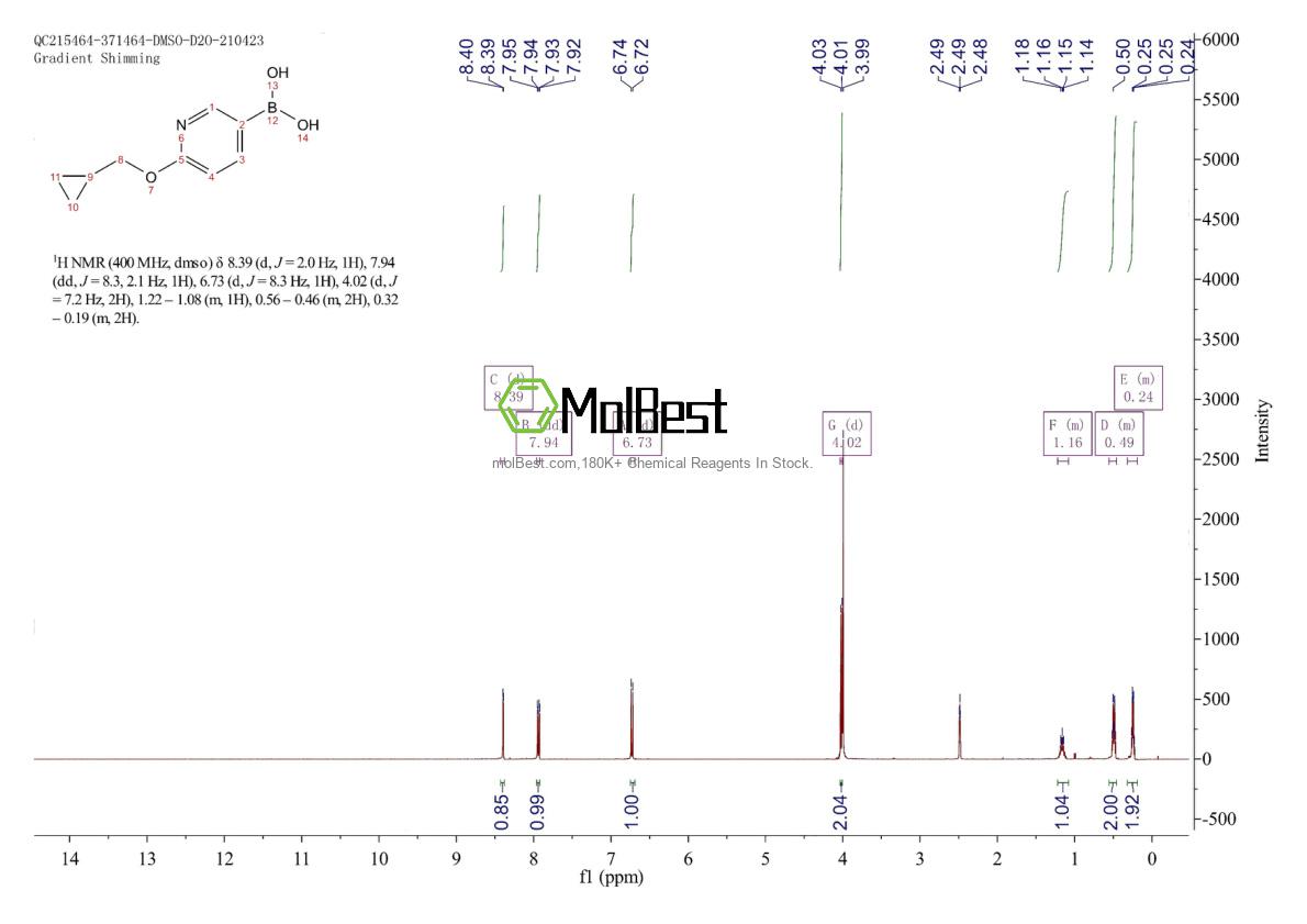 Physical sample testing spectrum (NMR) of 1028749-31-6