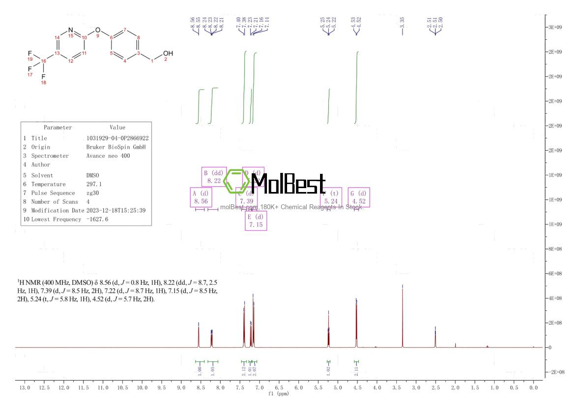 Physical sample testing spectrum (NMR) of 1031929-04-0