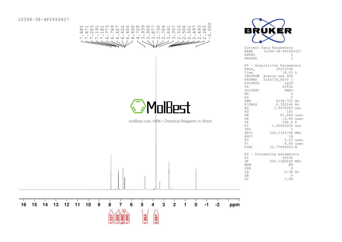Physical sample testing spectrum (NMR) of 10394-38-4