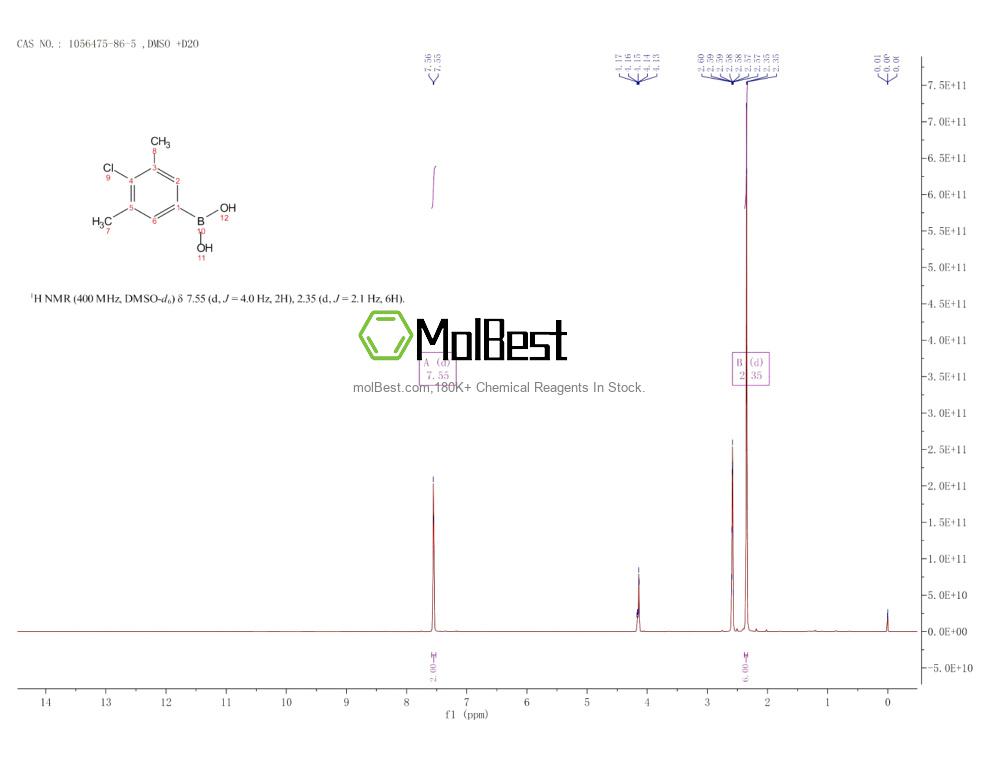 Physical sample testing spectrum (NMR) of 1056475-86-5