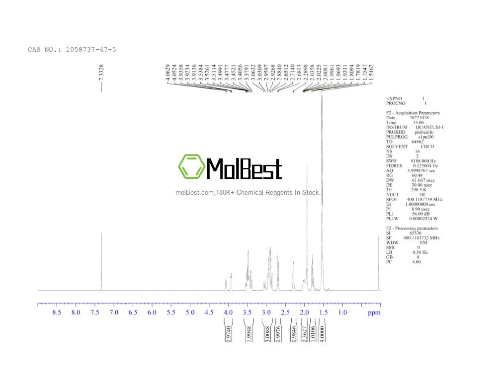 Physical sample testing spectrum (NMR) of 1058737-47-5