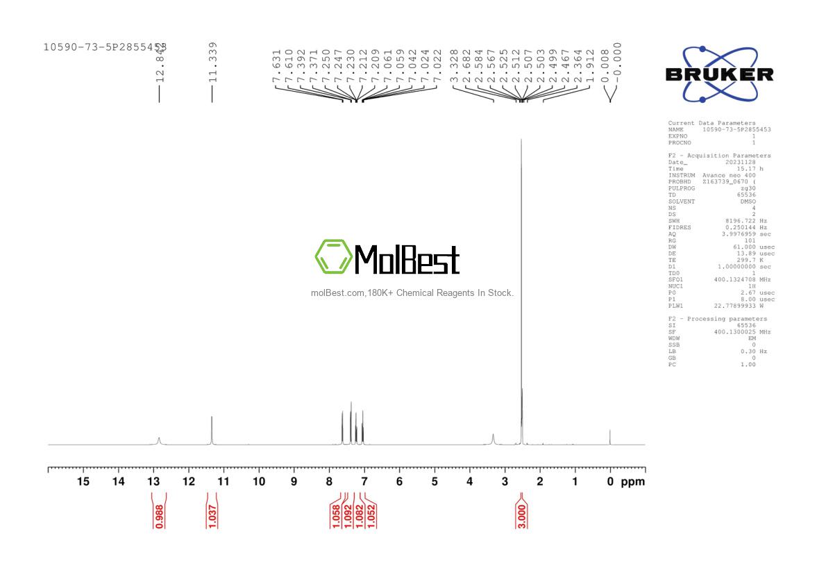 Physical sample testing spectrum (NMR) of 10590-73-5