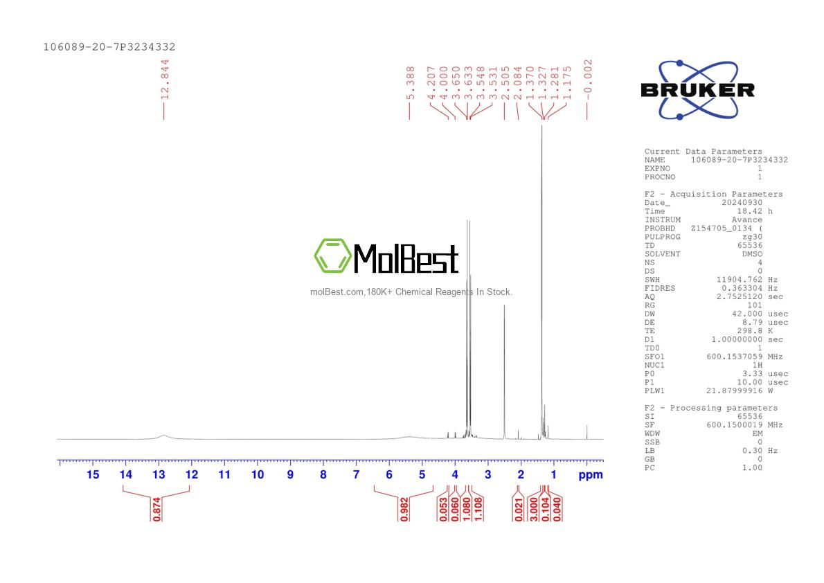 Physical sample testing spectrum (NMR) of 106089-20-7