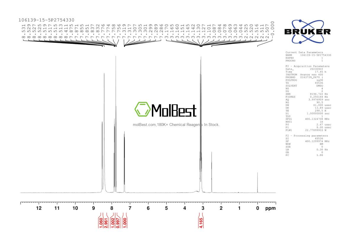 Espectro de teste de amostra física (NMR) de 106139-15-5