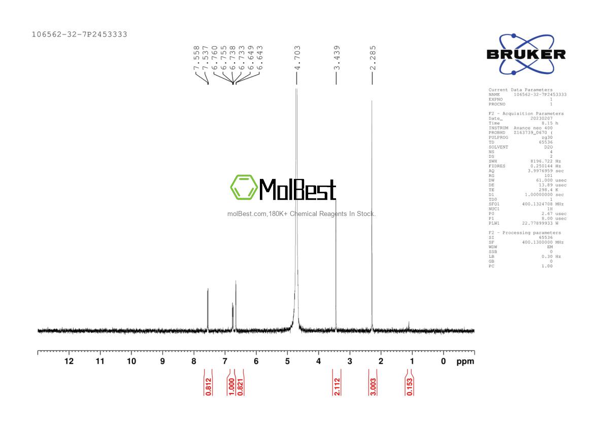 Espectro de teste de amostra física (NMR) de 106562-32-7