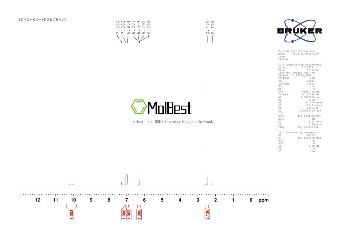 Physical sample testing spectrum (NMR) of 1072-83-9