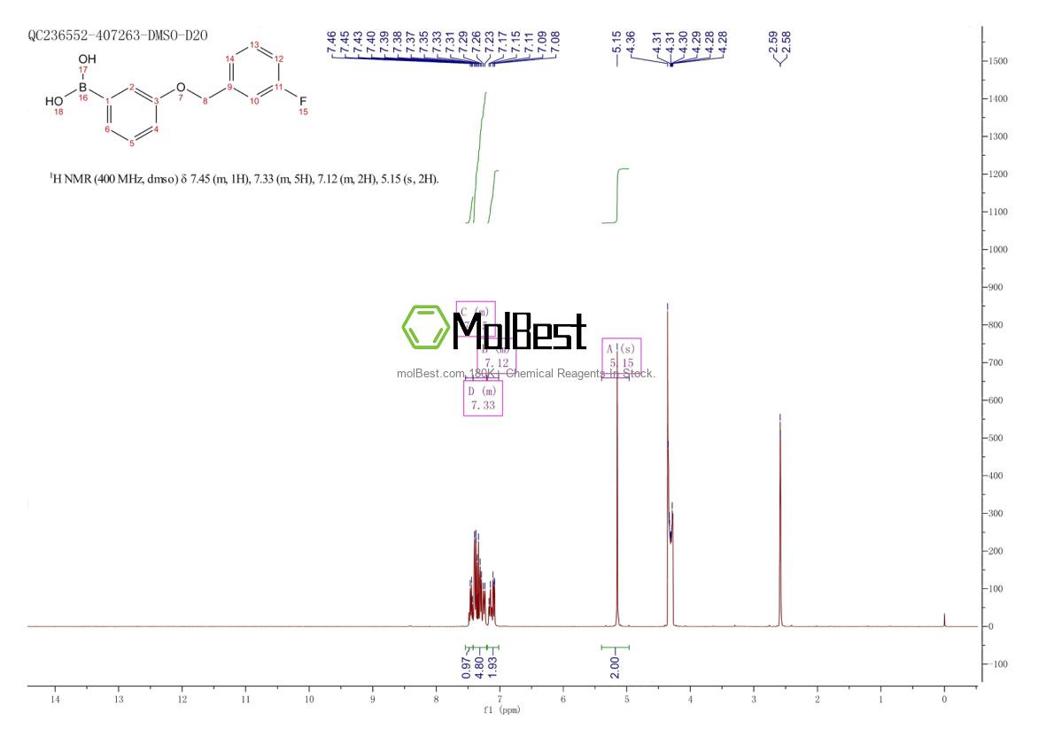 Physical sample testing spectrum (NMR) of 1072951-62-2