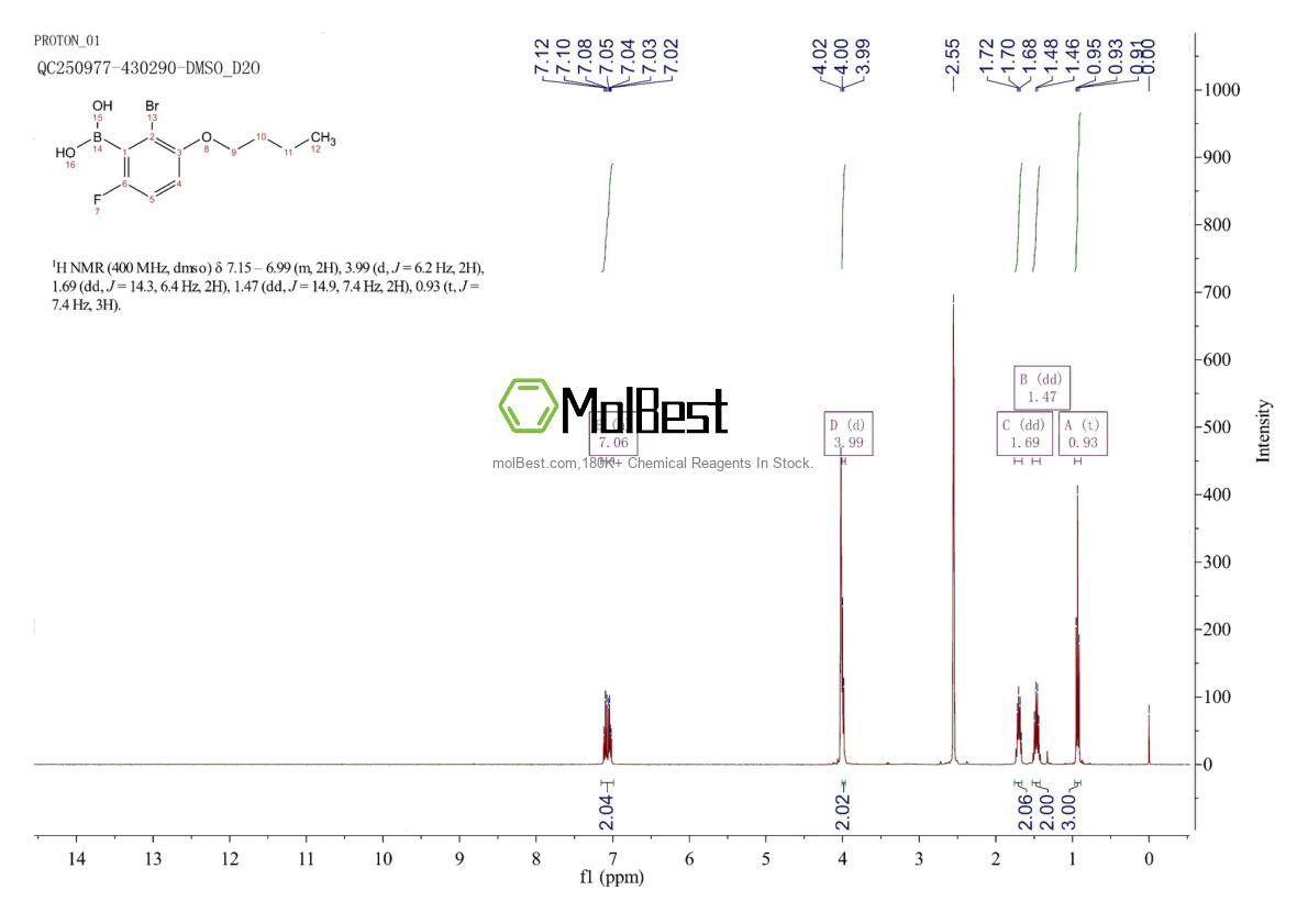 Physical sample testing spectrum (NMR) of 1072951-95-1