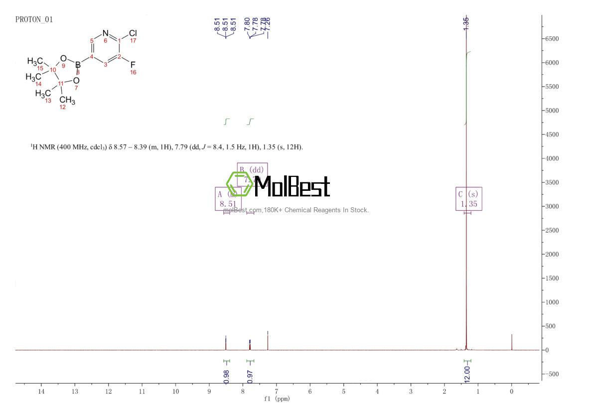 Physical sample testing spectrum (NMR) of 1073312-28-3