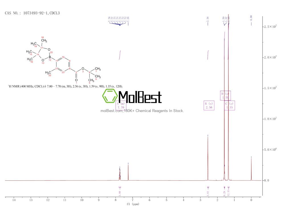 Physical sample testing spectrum (NMR) of 1073493-92-1