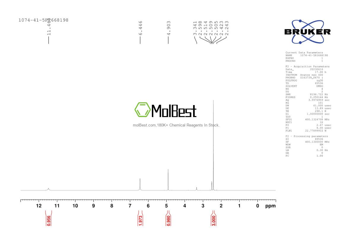 Physical sample testing spectrum (NMR) of 1074-41-5