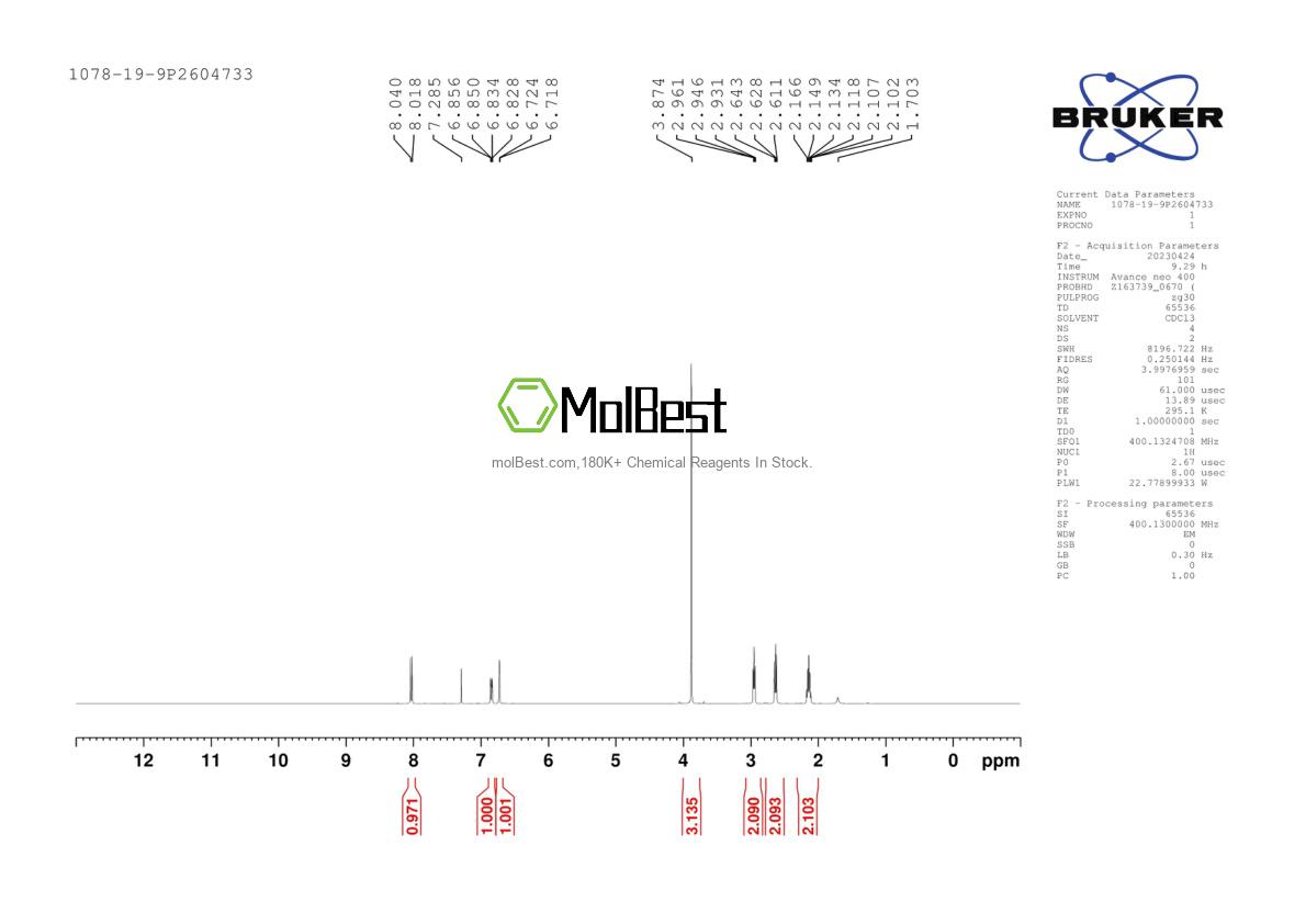 Physical sample testing spectrum (NMR) of 1078-19-9