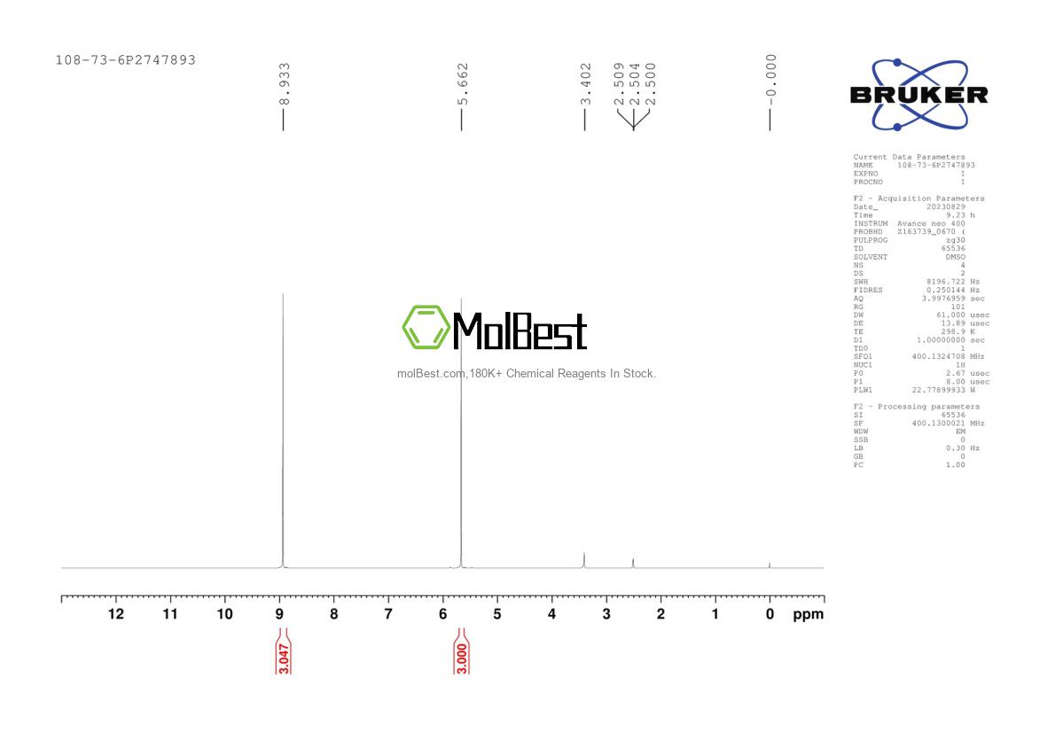 Physical sample testing spectrum (NMR) of 108-73-6