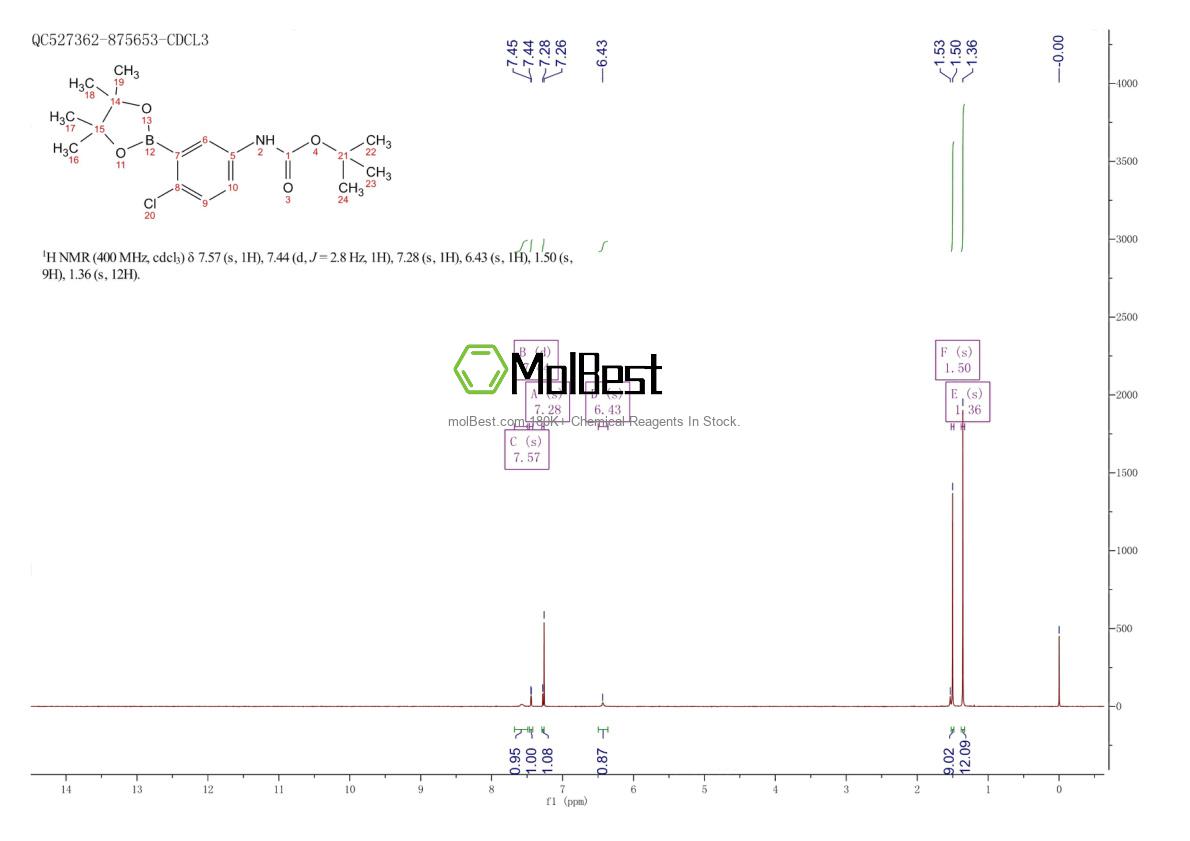 Physical sample testing spectrum (NMR) of 1080573-28-9
