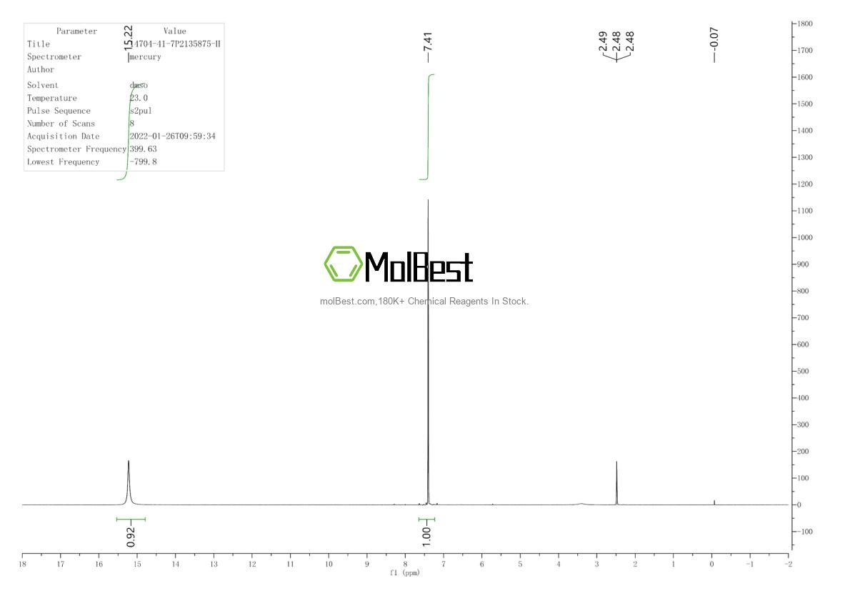 Physical sample testing spectrum (NMR) of 109-12-6