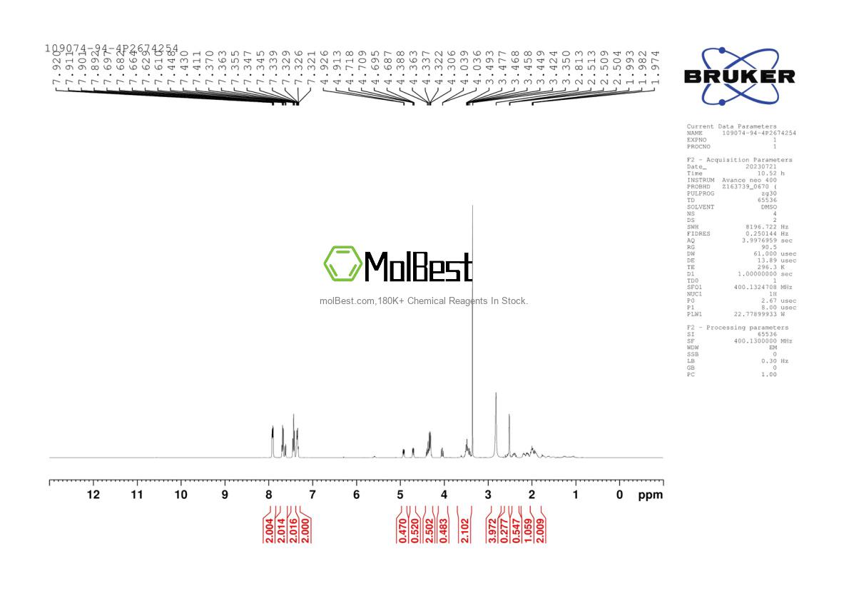 Espectro de prueba de muestra física (RMN) de 109074-94-4