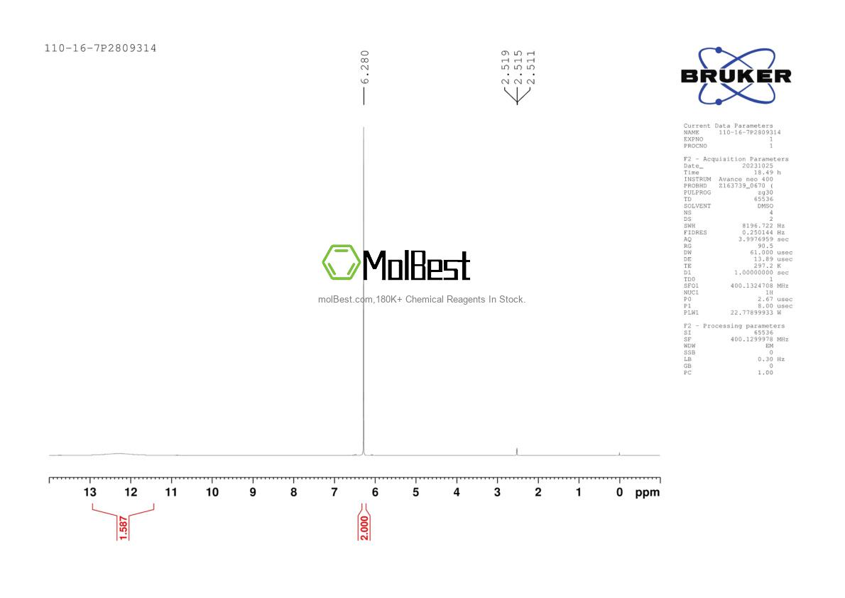 Physical sample testing spectrum (NMR) of 110-16-7