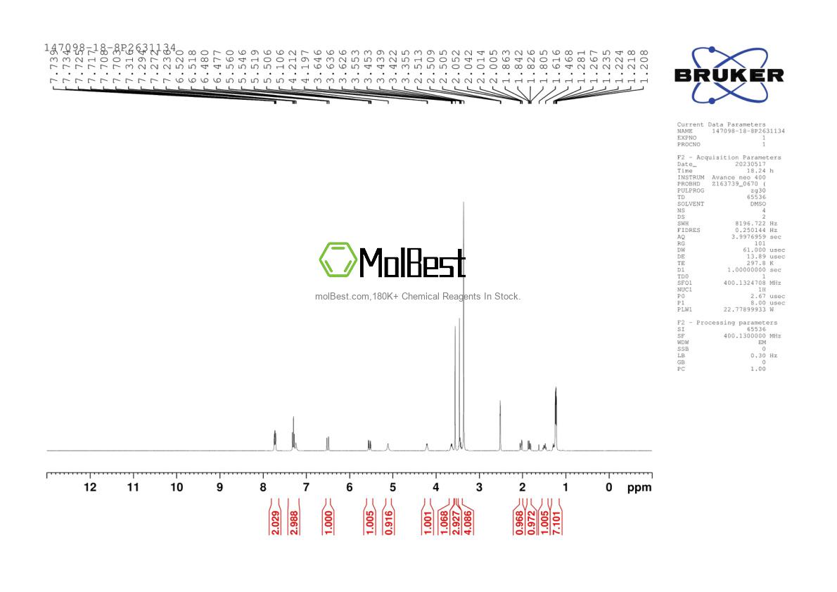 Physical sample testing spectrum (NMR) of 111821-49-9
