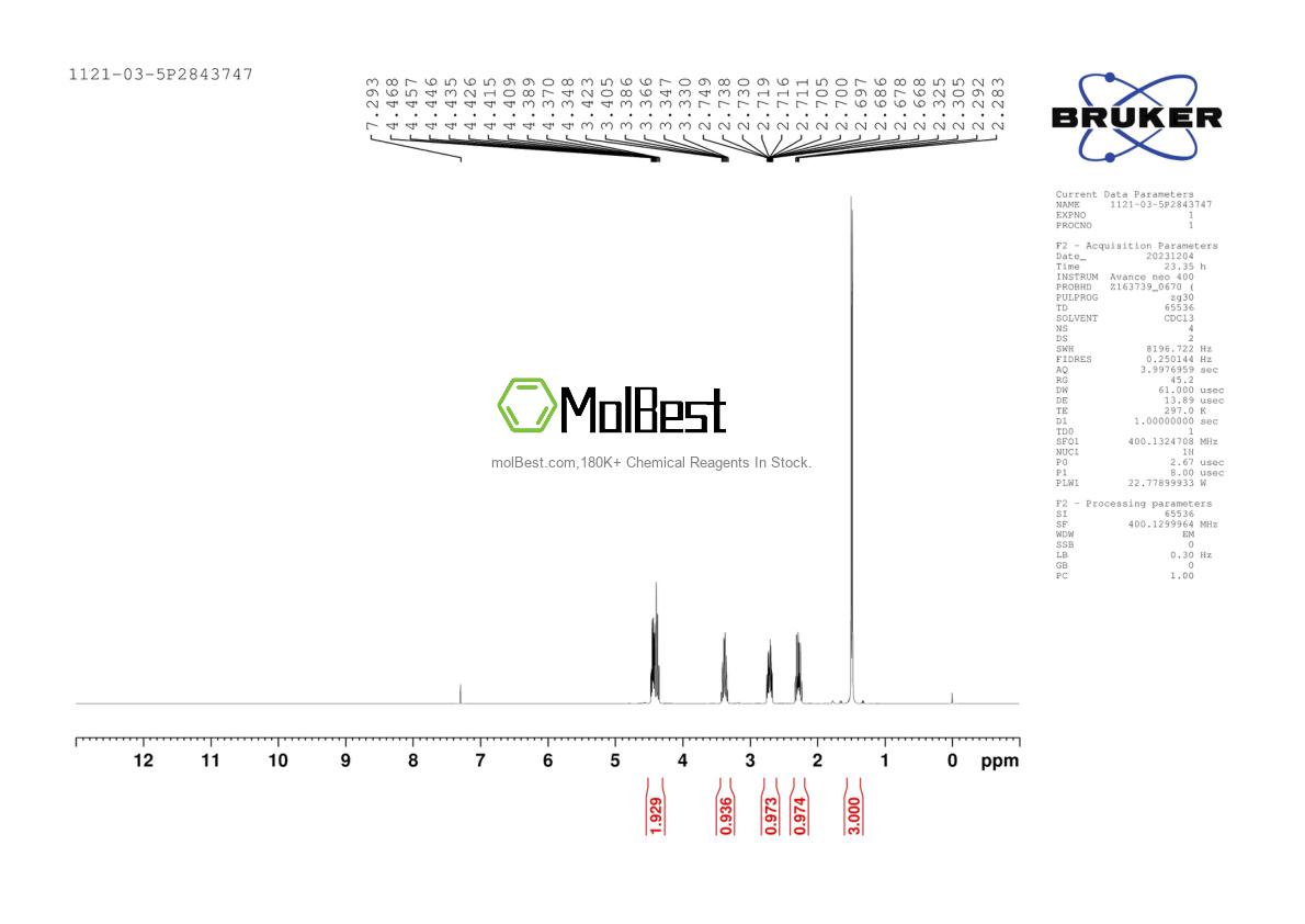 Espectro de teste de amostra física (NMR) de 1121-03-5