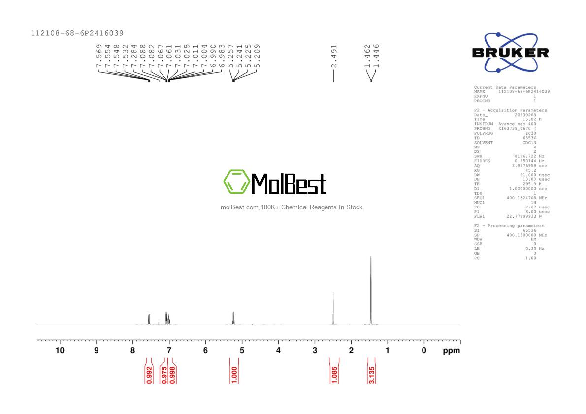 Espectro de prueba de muestra física (RMN) de 112108-68-6