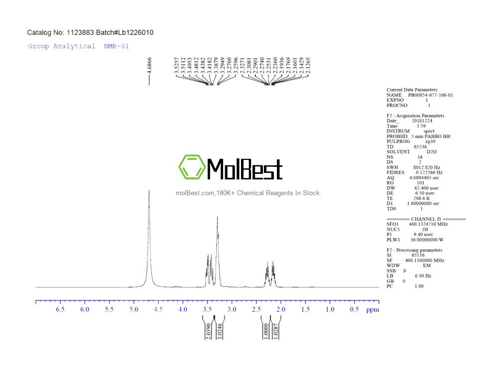 Spektrum pengujian sampel fisik (NMR) 1124369-40-9