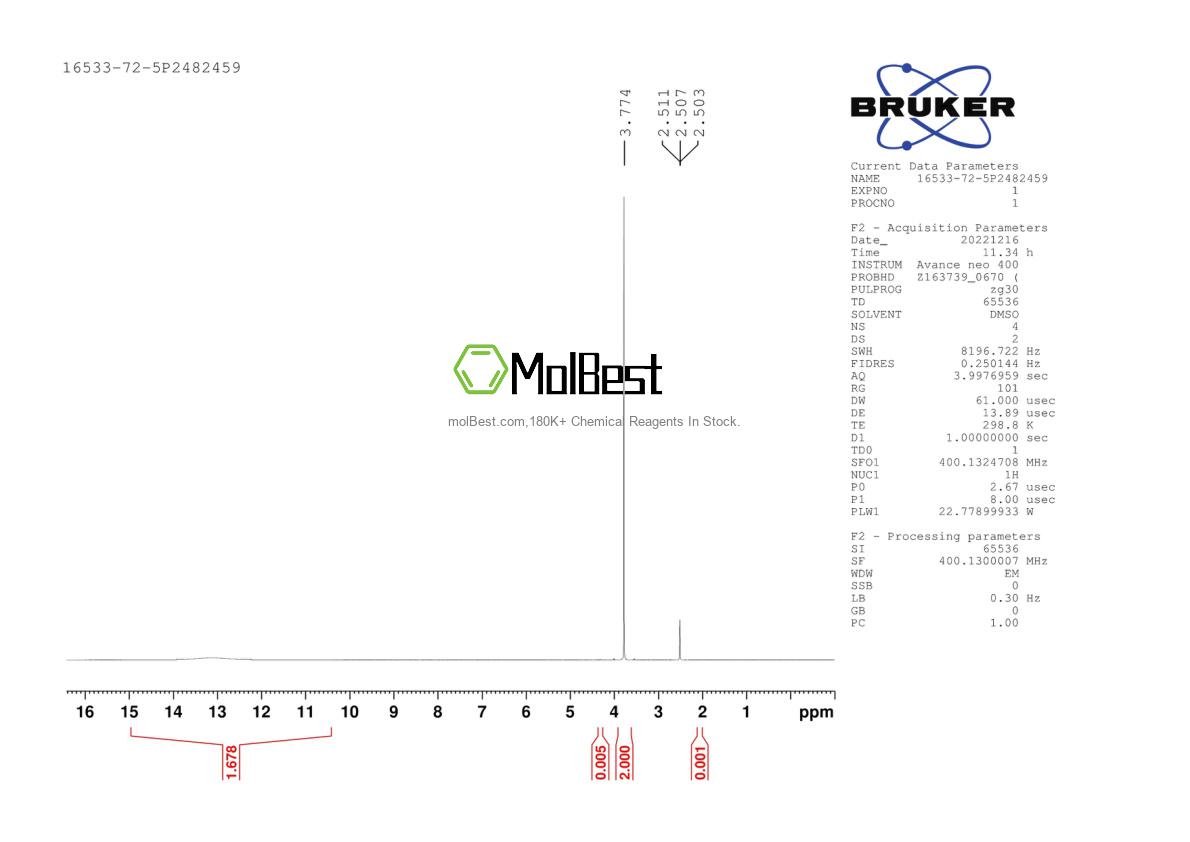 Spektrum pengujian sampel fisik (NMR) 1132669-90-9