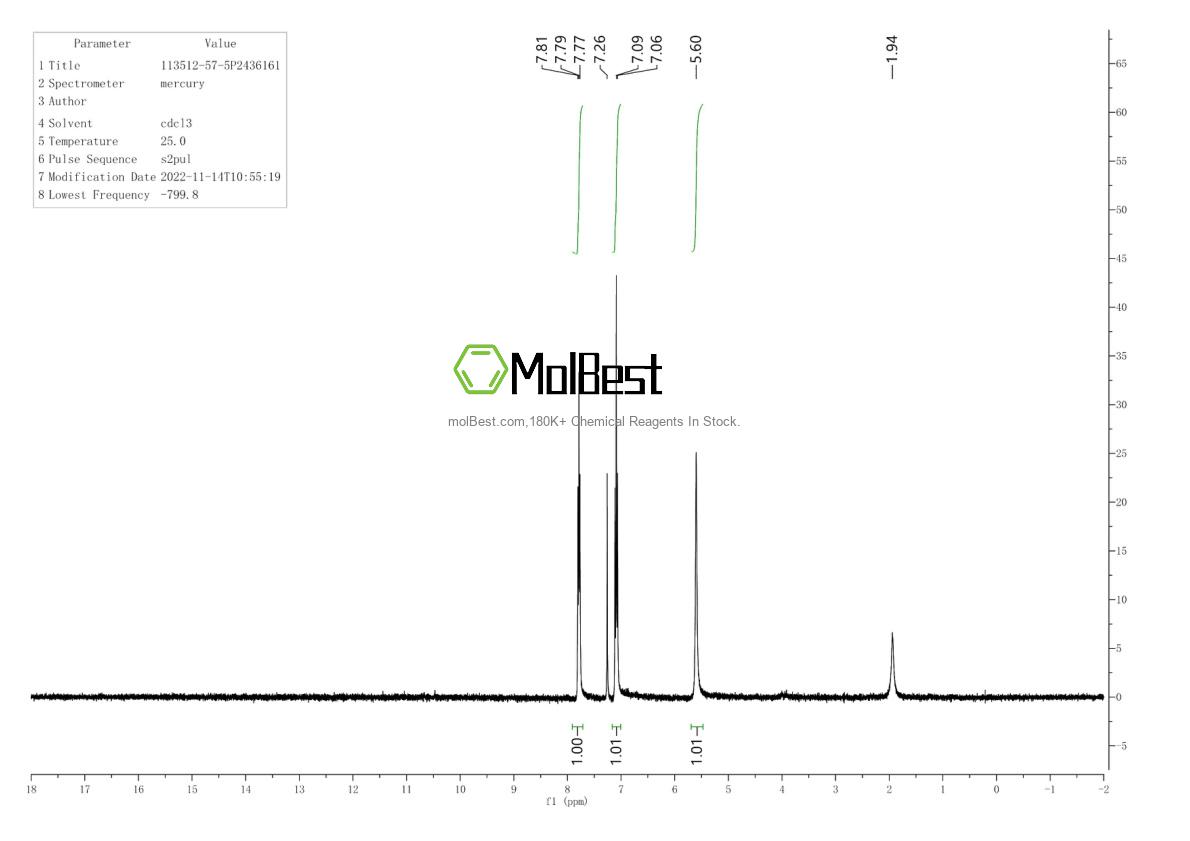 Spektrum pengujian sampel fisik (NMR) 113512-57-5
