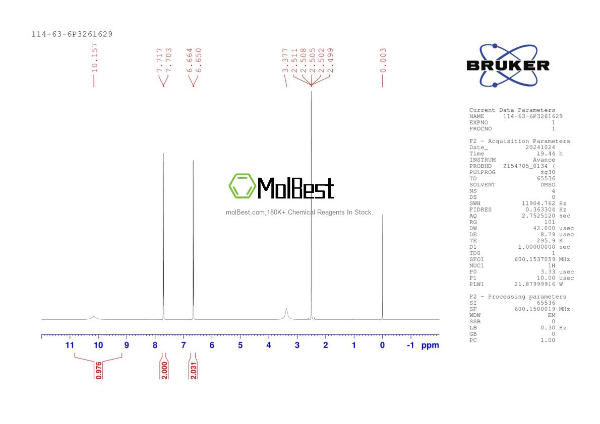 Physical sample testing spectrum (NMR) of 114-63-6