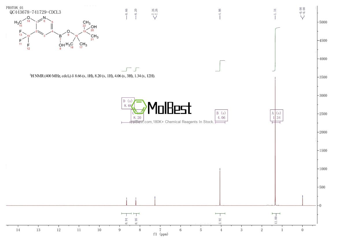Physical sample testing spectrum (NMR) of 1150561-61-7
