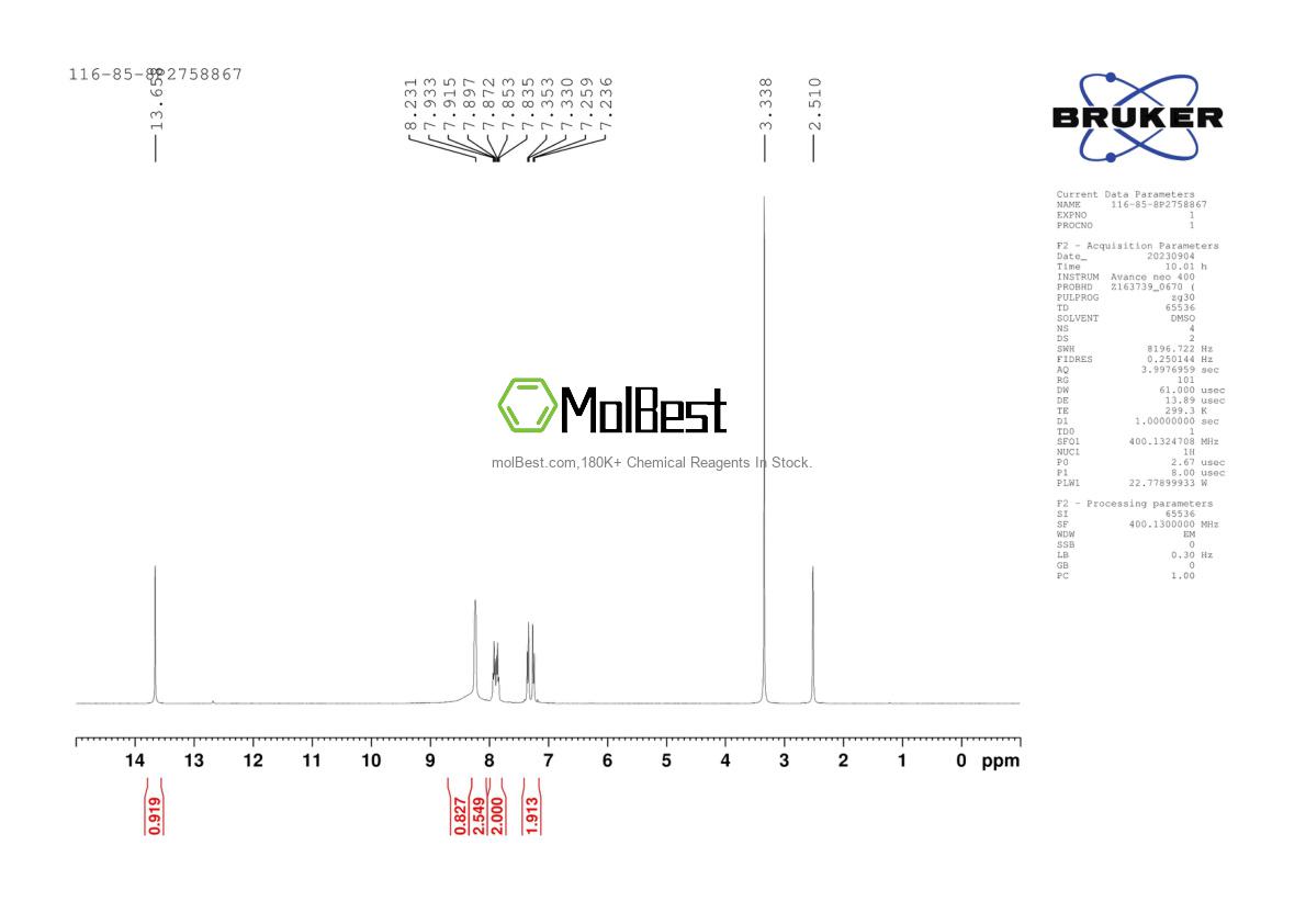 Physical sample testing spectrum (NMR) of 116-85-8