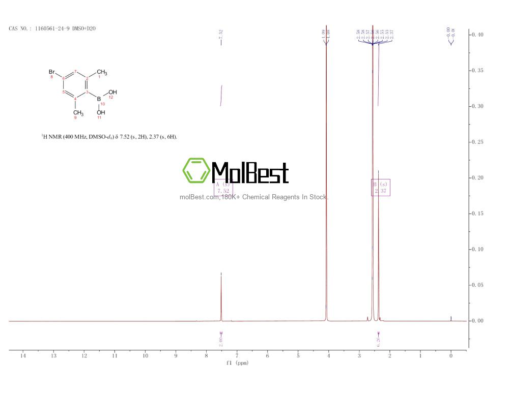 Physical sample testing spectrum (NMR) of 1160561-24-9